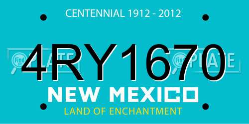 4RY1670 New Mexico License Plate