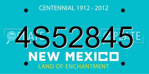 4S52845 New Mexico License Plate