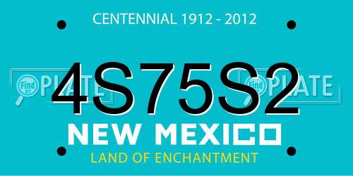 4S75S2 New Mexico License Plate