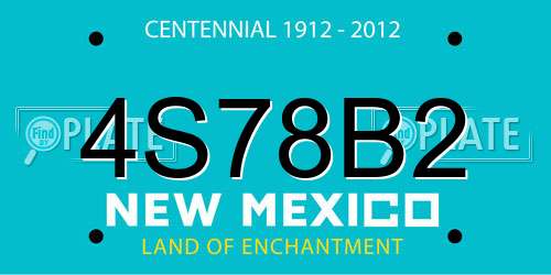 4S78B2 New Mexico License Plate