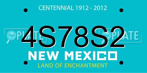 4S78S2 New Mexico License Plate