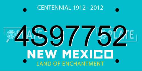 4S97752 New Mexico License Plate