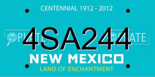4SA244 New Mexico License Plate