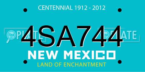 4SA744 New Mexico License Plate