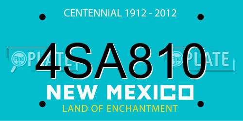 4SA810 New Mexico License Plate