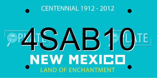 4SAB10 New Mexico License Plate