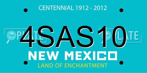 4SAS10 New Mexico License Plate
