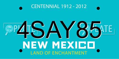 4SAY85 New Mexico License Plate