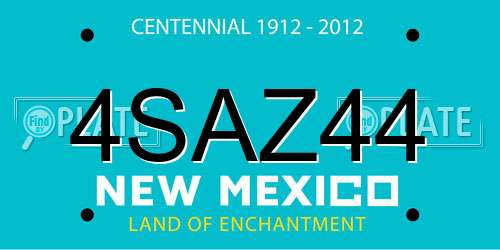 4SAZ44 New Mexico License Plate