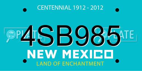 4SB985 New Mexico License Plate