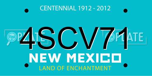 4SCV71 New Mexico License Plate