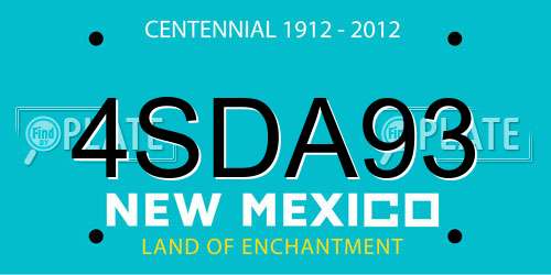 4SDA93 New Mexico License Plate