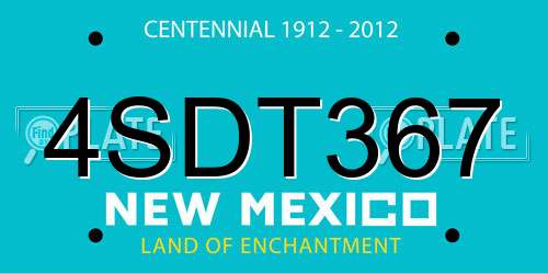 4SDT367 New Mexico License Plate