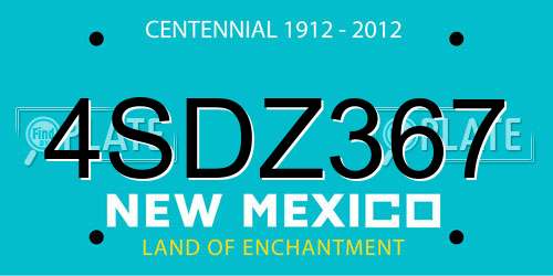 4SDZ367 New Mexico License Plate
