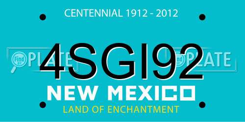 4SGI92 New Mexico License Plate