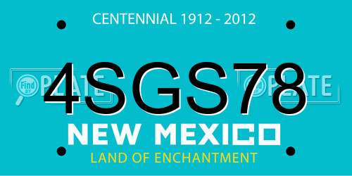 4SGS78 New Mexico License Plate