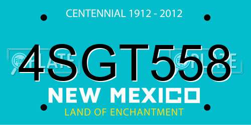 4SGT558 New Mexico License Plate
