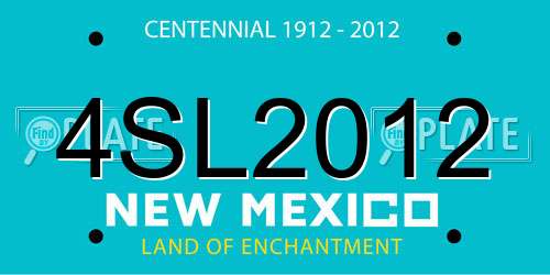 4SL2012 New Mexico License Plate