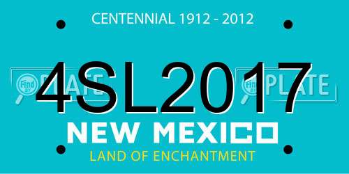 4SL2017 New Mexico License Plate