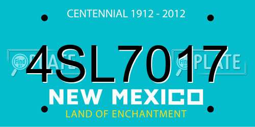 4SL7017 New Mexico License Plate