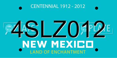 4SLZ012 New Mexico License Plate