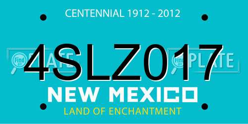 4SLZ017 New Mexico License Plate