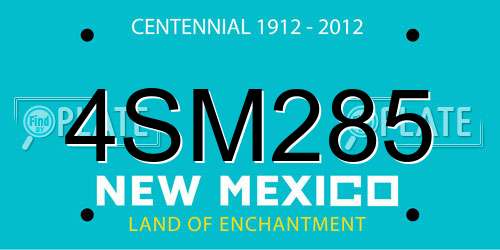 4SM285 New Mexico License Plate