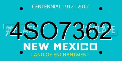 4SO7362 New Mexico License Plate