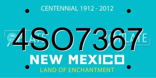 4SO7367 New Mexico License Plate