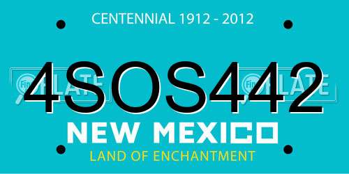 4SOS442 New Mexico License Plate