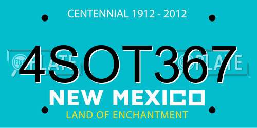 4SOT367 New Mexico License Plate