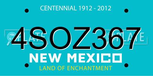 4SOZ367 New Mexico License Plate