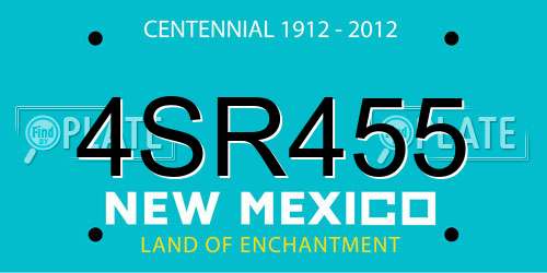 4SR455 New Mexico License Plate