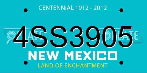 4SS3905 New Mexico License Plate