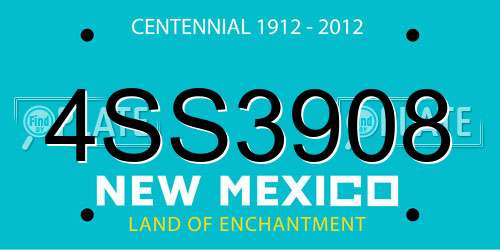 4SS3908 New Mexico License Plate
