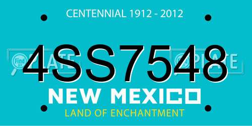4SS7548 New Mexico License Plate