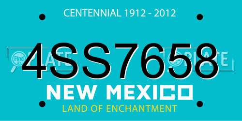 4SS7658 New Mexico License Plate