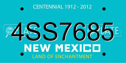4SS7685 New Mexico License Plate