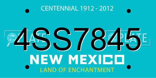 4SS7845 New Mexico License Plate