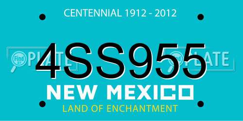 4SS955 New Mexico License Plate