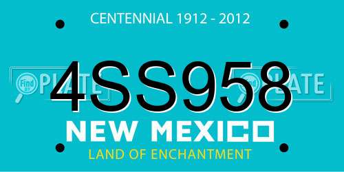 4SS958 New Mexico License Plate