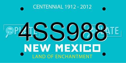 4SS988 New Mexico License Plate