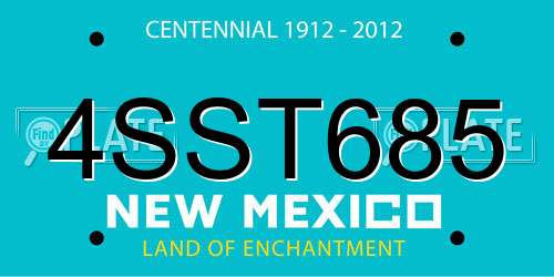 4SST685 New Mexico License Plate