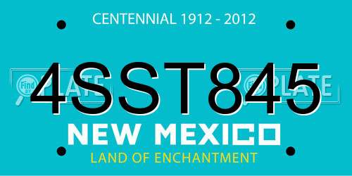 4SST845 New Mexico License Plate