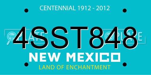 4SST848 New Mexico License Plate