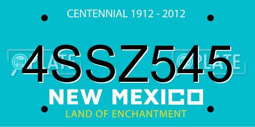 4SSZ545 New Mexico License Plate
