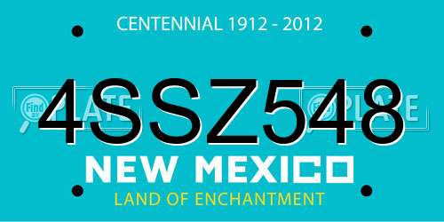 4SSZ548 New Mexico License Plate