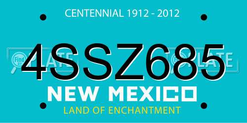 4SSZ685 New Mexico License Plate