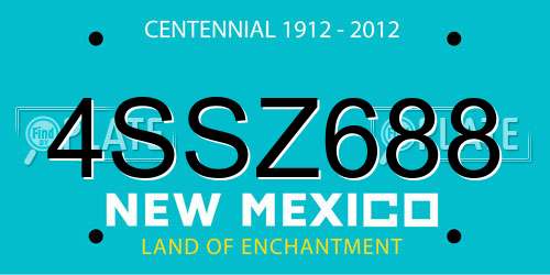4SSZ688 New Mexico License Plate