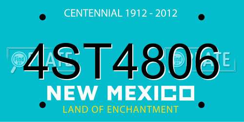 4ST4806 New Mexico License Plate